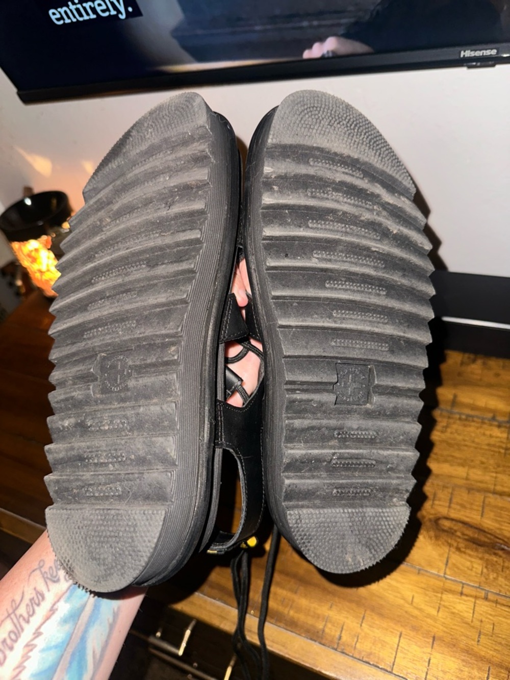 Dr. Martens Black Leather Lace-Up Platform Sandals - Picture 6 of 6